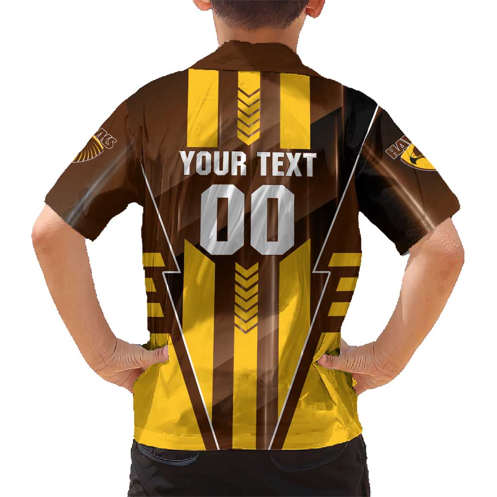 Personalized Hawthorn Hawks Kid Hawaiian Shirt Modern Geometric Sports Graphic Style