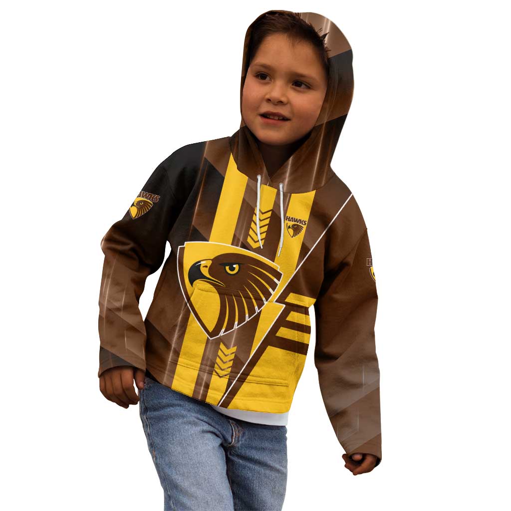 Personalized Hawthorn Hawks Kid Hoodie Modern Geometric Sports Graphic Style