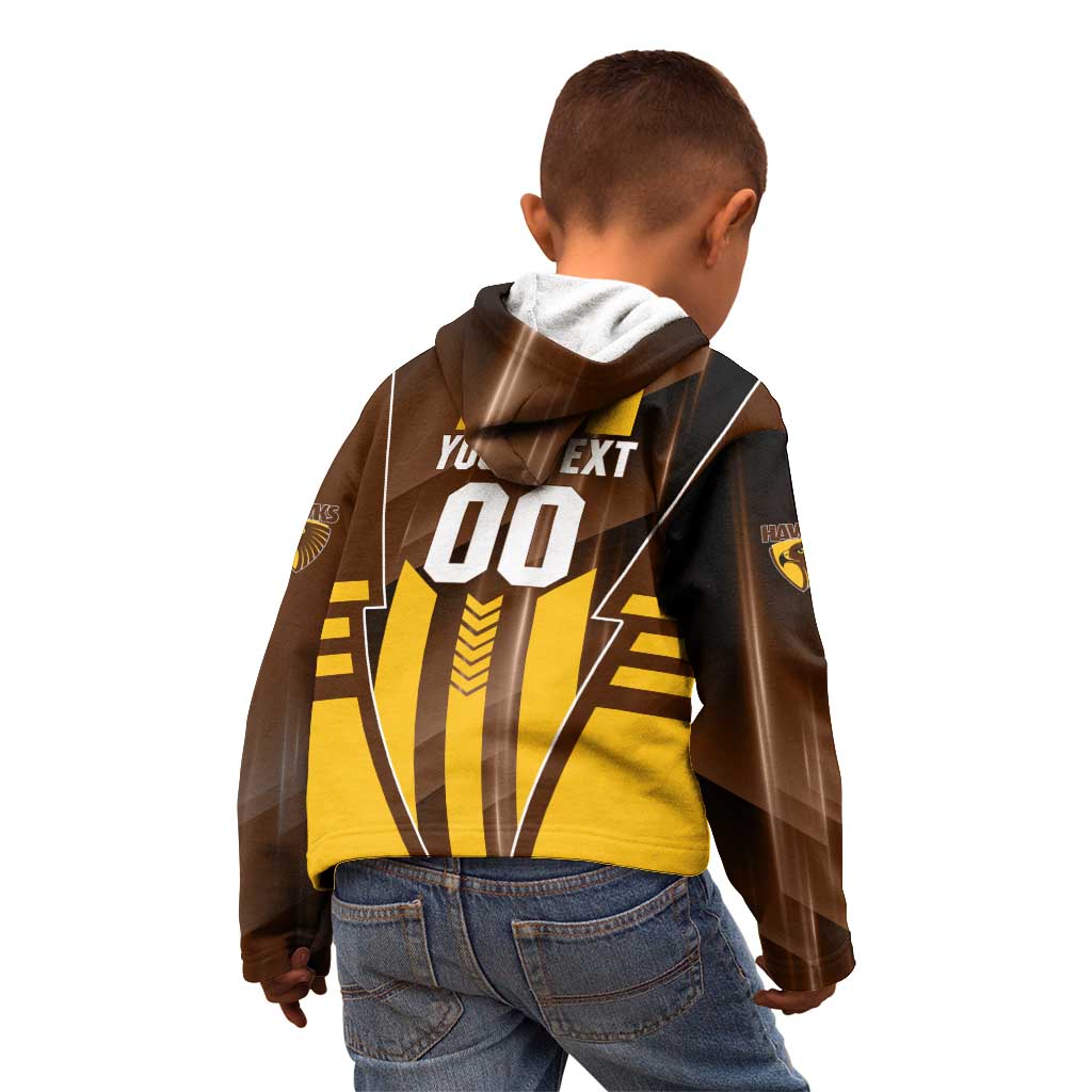 Personalized Hawthorn Hawks Kid Hoodie Modern Geometric Sports Graphic Style