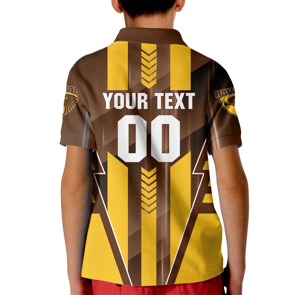 Personalized Hawthorn Hawks Kid Polo Shirt Modern Geometric Sports Graphic Style