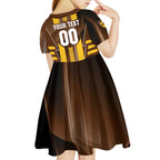 Personalized Hawthorn Hawks Kid Short Sleeve Dress Modern Geometric Sports Graphic Style