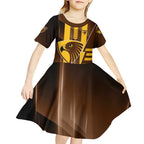 Personalized Hawthorn Hawks Kid Short Sleeve Dress Modern Geometric Sports Graphic Style
