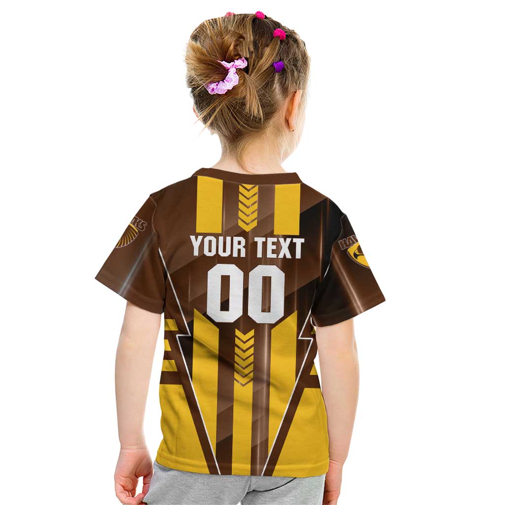 Personalized Hawthorn Hawks Kid T Shirt Modern Geometric Sports Graphic Style