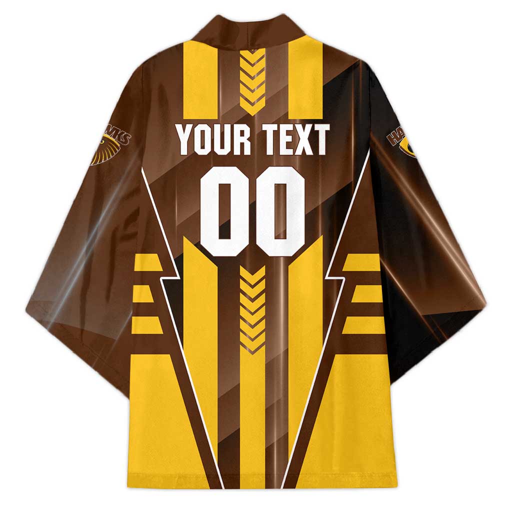 Personalized Hawthorn Hawks Kimono Modern Geometric Sports Graphic Style
