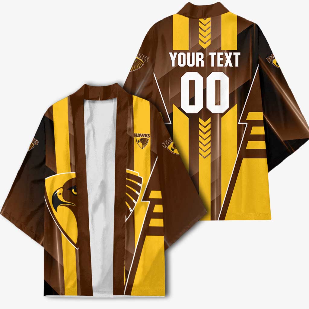 Personalized Hawthorn Hawks Kimono Modern Geometric Sports Graphic Style