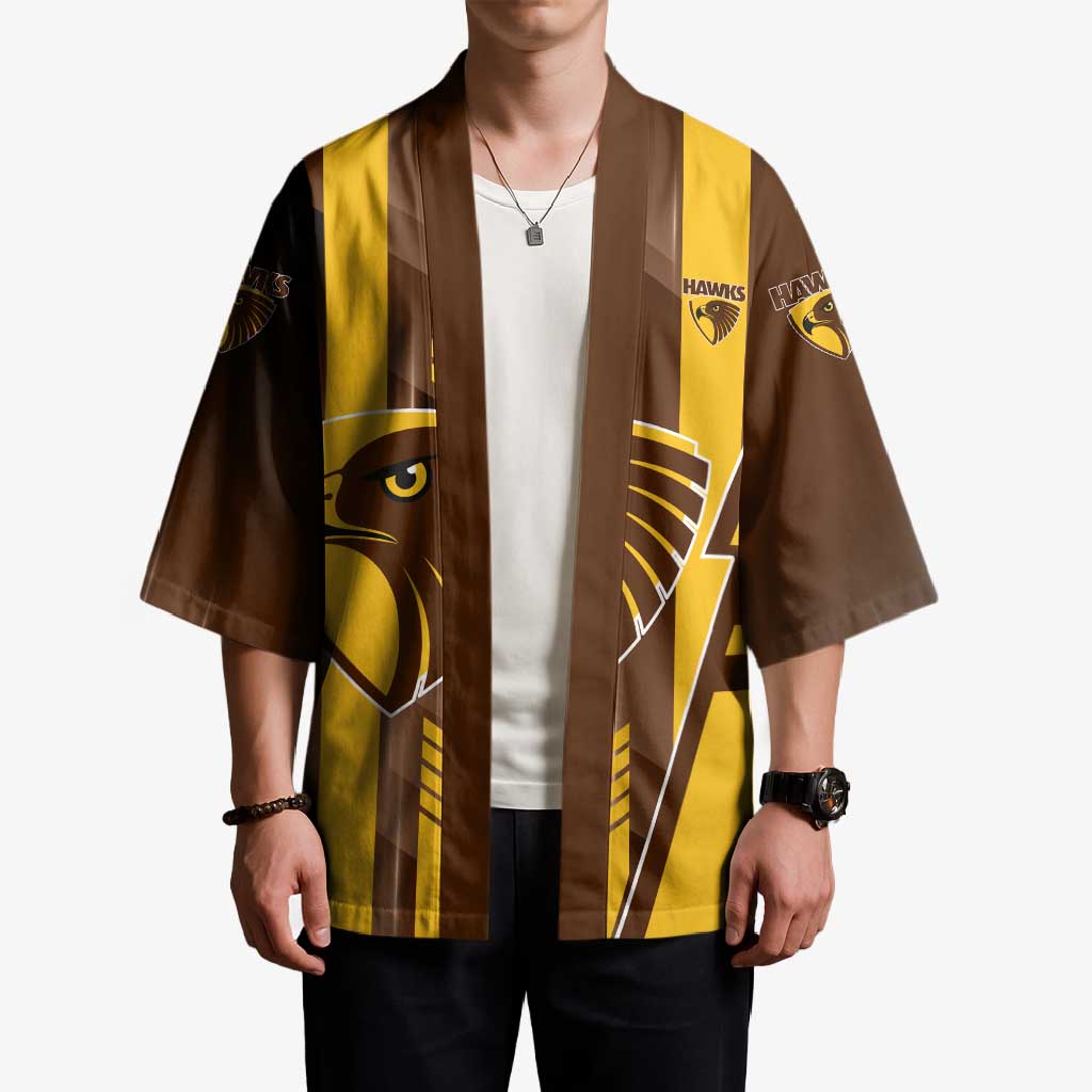 Personalized Hawthorn Hawks Kimono Modern Geometric Sports Graphic Style