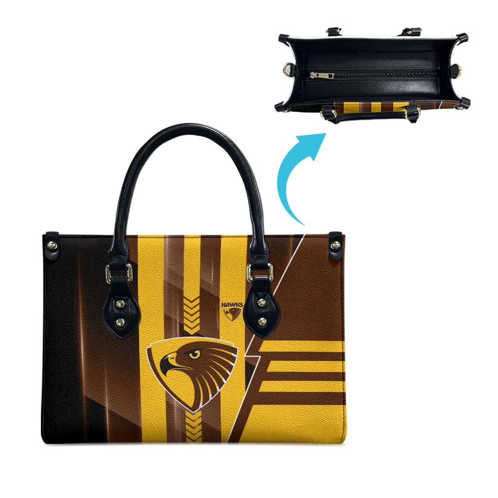 Hawthorn Hawks Leather Bag Modern Geometric Sports Graphic Style