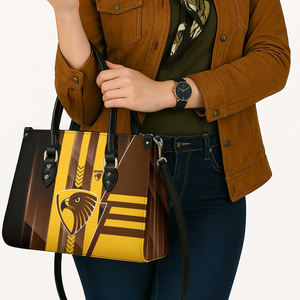 Hawthorn Hawks Leather Bag Modern Geometric Sports Graphic Style