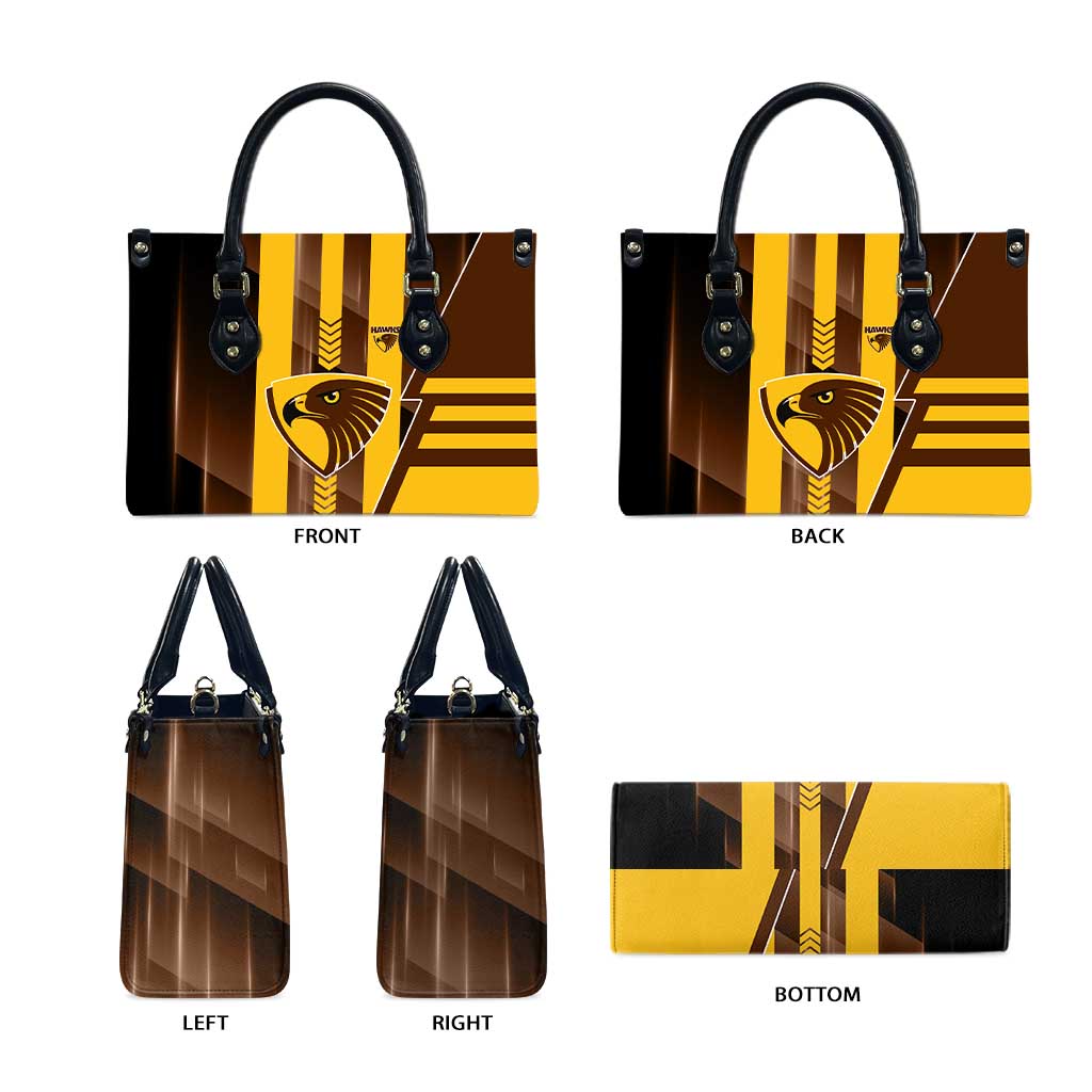 Hawthorn Hawks Leather Bag Modern Geometric Sports Graphic Style