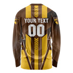 Personalized Hawthorn Hawks Long Sleeve Shirt Modern Geometric Sports Graphic Style
