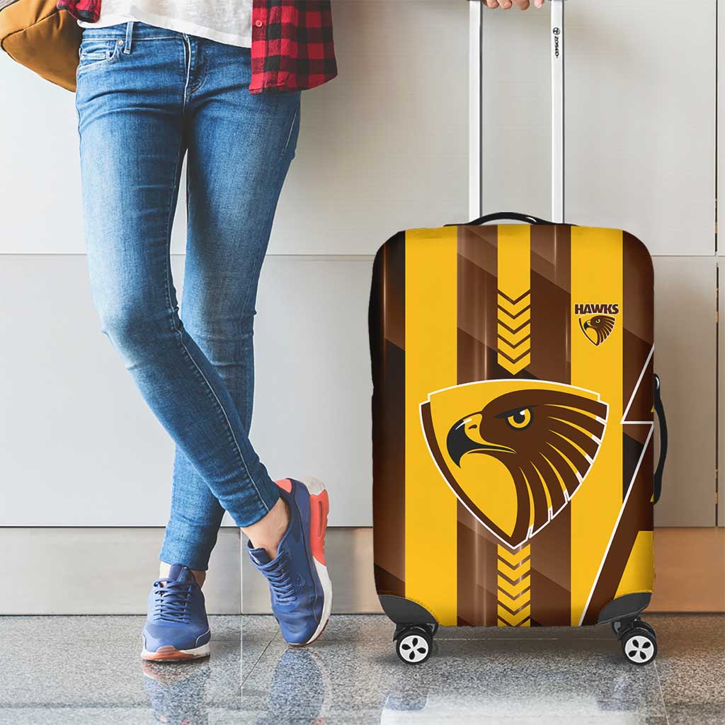 Hawthorn Hawks Luggage Cover Modern Geometric Sports Graphic Style