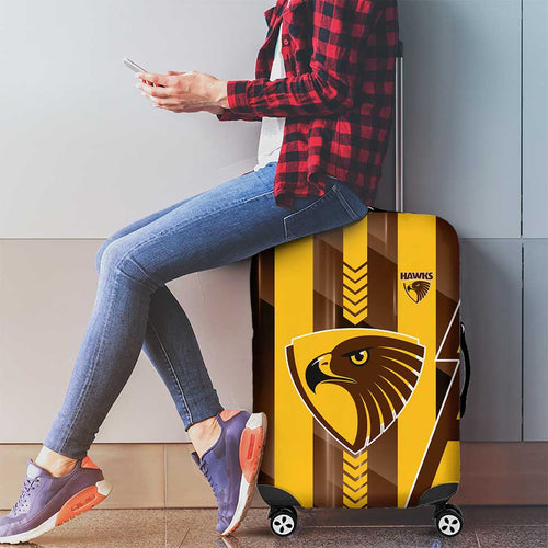 Hawthorn Hawks Luggage Cover Modern Geometric Sports Graphic Style