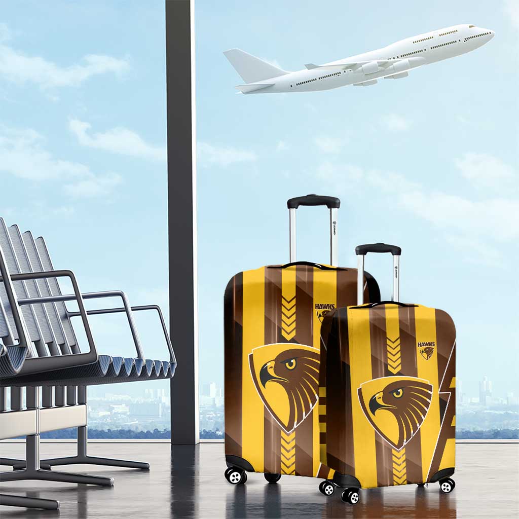 Hawthorn Hawks Luggage Cover Modern Geometric Sports Graphic Style