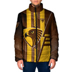 Personalized Hawthorn Hawks Padded Jacket Modern Geometric Sports Graphic Style