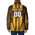 Personalized Hawthorn Hawks Padded Jacket Modern Geometric Sports Graphic Style