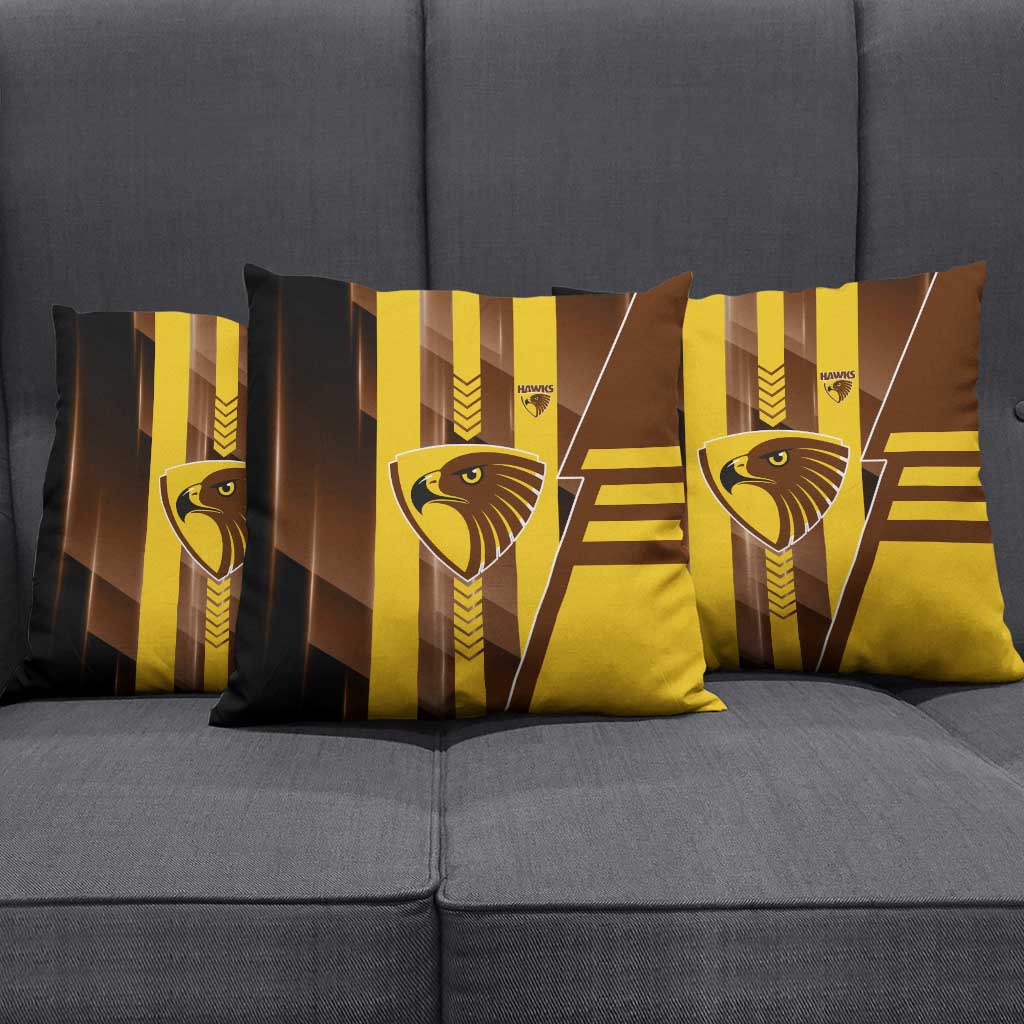 Hawthorn Hawks Pillow Cover Modern Geometric Sports Graphic Style