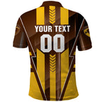 Personalized Hawthorn Hawks Polo Shirt Modern Geometric Sports Graphic Style