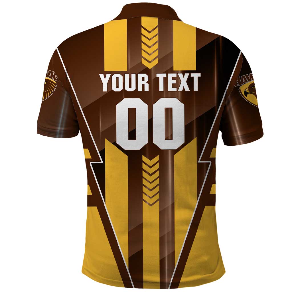 Personalized Hawthorn Hawks Polo Shirt Modern Geometric Sports Graphic Style