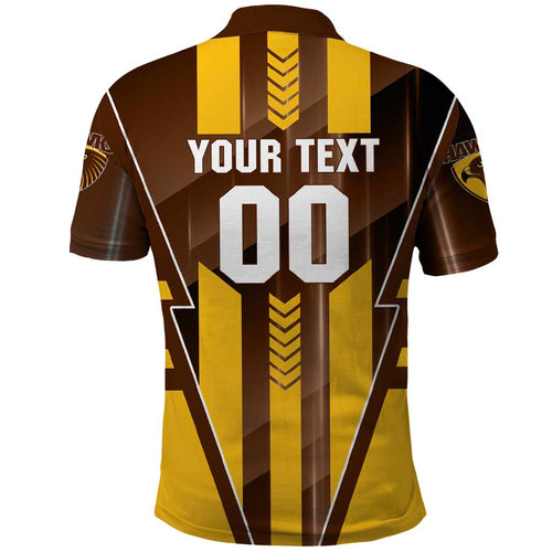 Personalized Hawthorn Hawks Polo Shirt Modern Geometric Sports Graphic Style