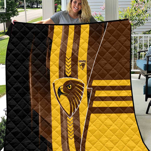 Hawthorn Hawks Quilt Modern Geometric Sports Graphic Style