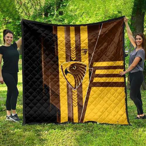 Hawthorn Hawks Quilt Modern Geometric Sports Graphic Style
