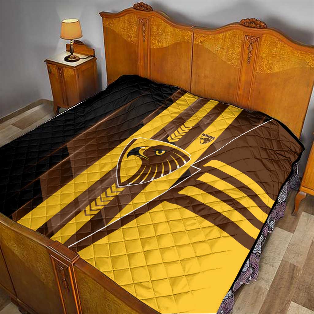 Hawthorn Hawks Quilt Modern Geometric Sports Graphic Style