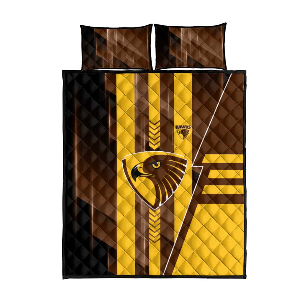 Hawthorn Hawks Quilt Bed Set Modern Geometric Sports Graphic Style