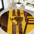 Hawthorn Hawks Round Carpet Modern Geometric Sports Graphic Style