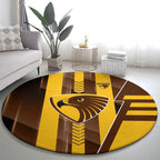 Hawthorn Hawks Round Carpet Modern Geometric Sports Graphic Style