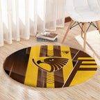 Hawthorn Hawks Round Carpet Modern Geometric Sports Graphic Style