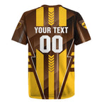 Personalized Hawthorn Hawks Rugby Jersey Modern Geometric Sports Graphic Style