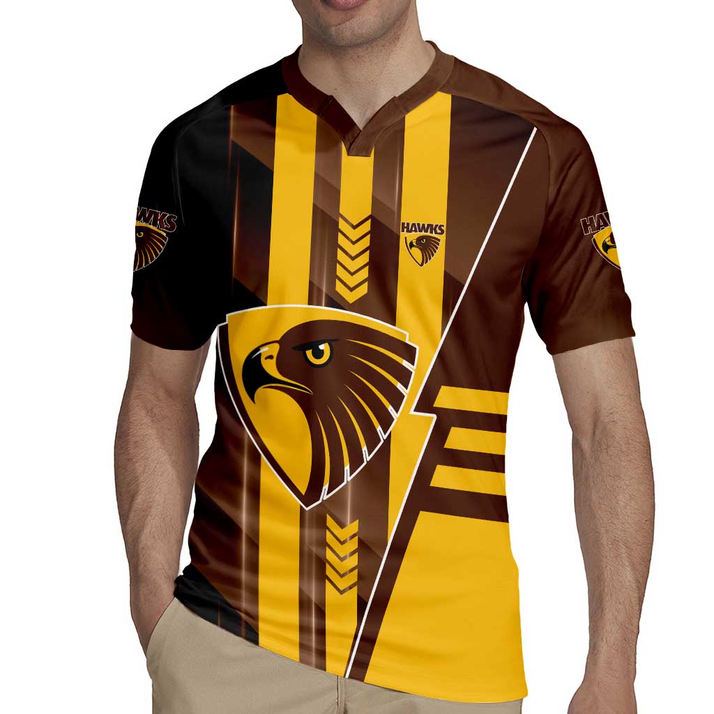 Personalized Hawthorn Hawks Rugby Jersey Modern Geometric Sports Graphic Style