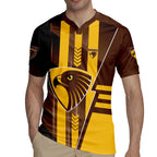 Personalized Hawthorn Hawks Rugby Jersey Modern Geometric Sports Graphic Style