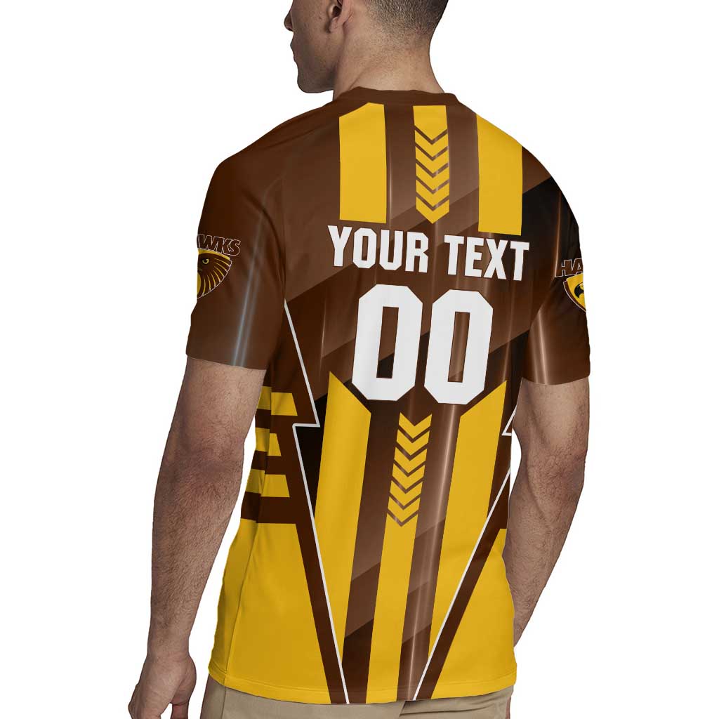 Personalized Hawthorn Hawks Rugby Jersey Modern Geometric Sports Graphic Style