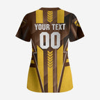 Personalized Hawthorn Hawks Scrub Top Modern Geometric Sports Graphic Style