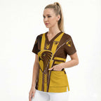 Personalized Hawthorn Hawks Scrub Top Modern Geometric Sports Graphic Style