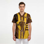 Personalized Hawthorn Hawks Scrub Top Modern Geometric Sports Graphic Style