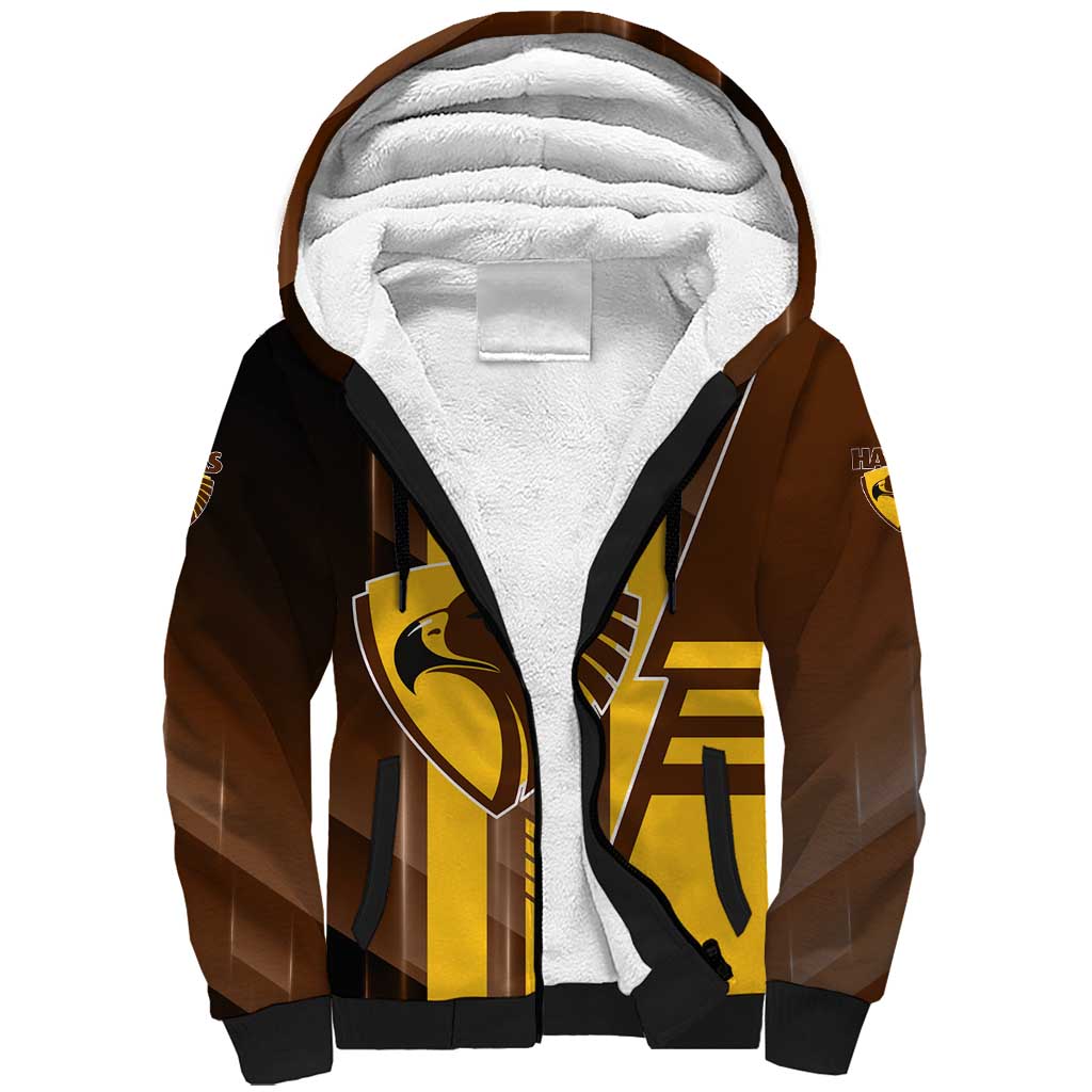 Personalized Hawthorn Hawks Sherpa Hoodie Modern Geometric Sports Graphic Style