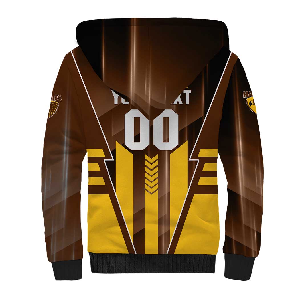 Personalized Hawthorn Hawks Sherpa Hoodie Modern Geometric Sports Graphic Style