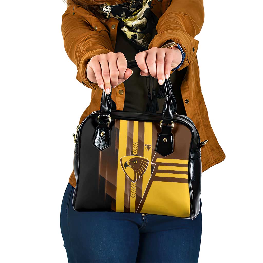 Hawthorn Hawks Shoulder Handbag Modern Geometric Sports Graphic Style