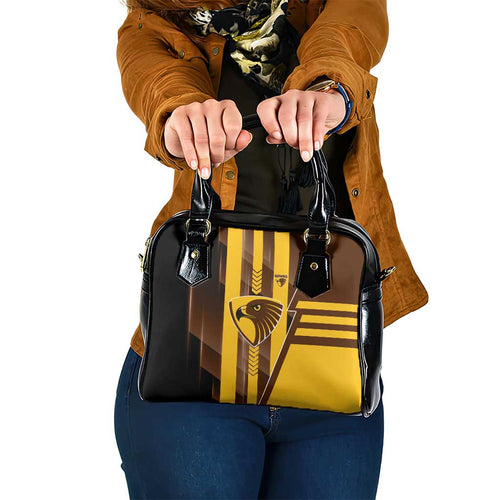 Hawthorn Hawks Shoulder Handbag Modern Geometric Sports Graphic Style