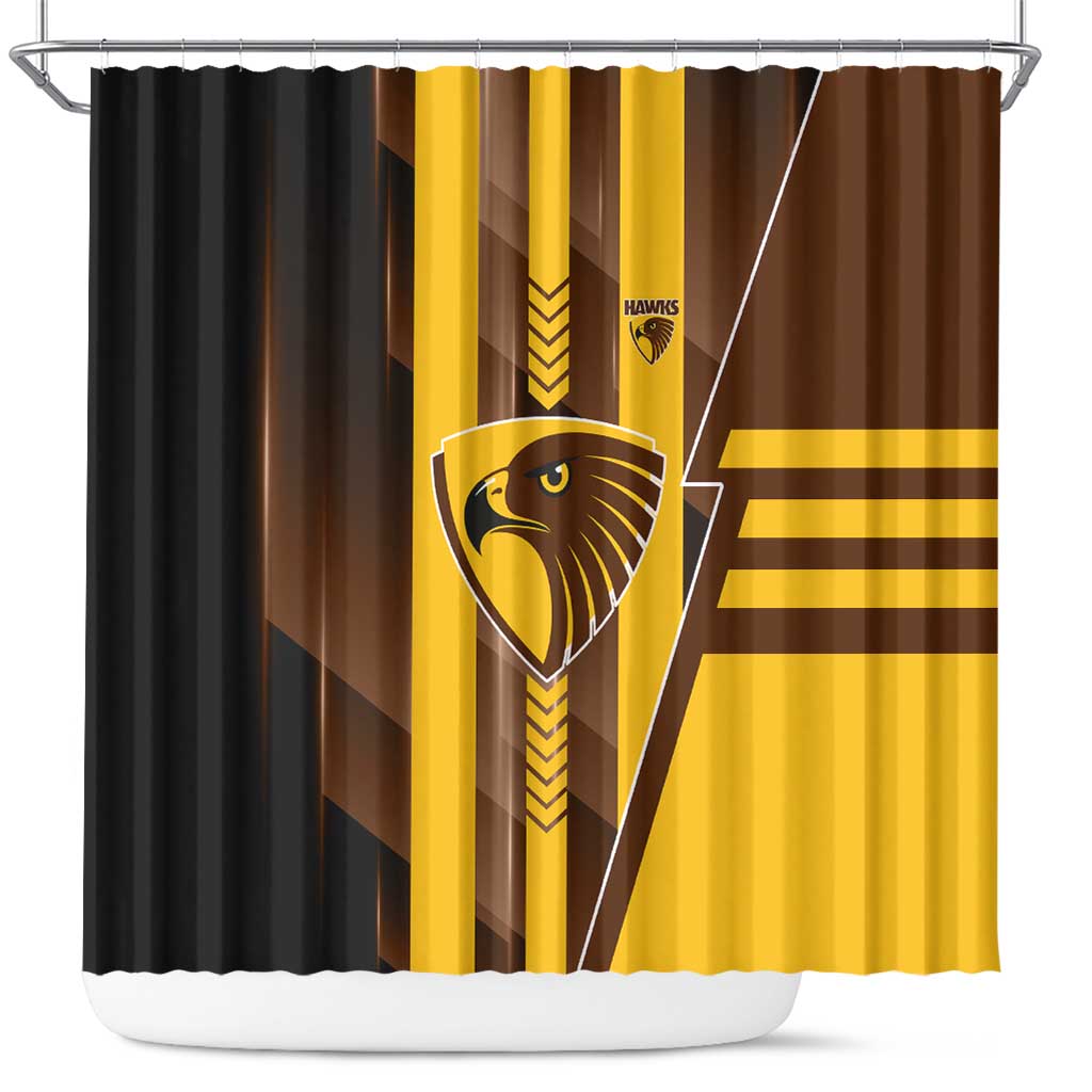 Hawthorn Hawks Shower Curtain Modern Geometric Sports Graphic Style