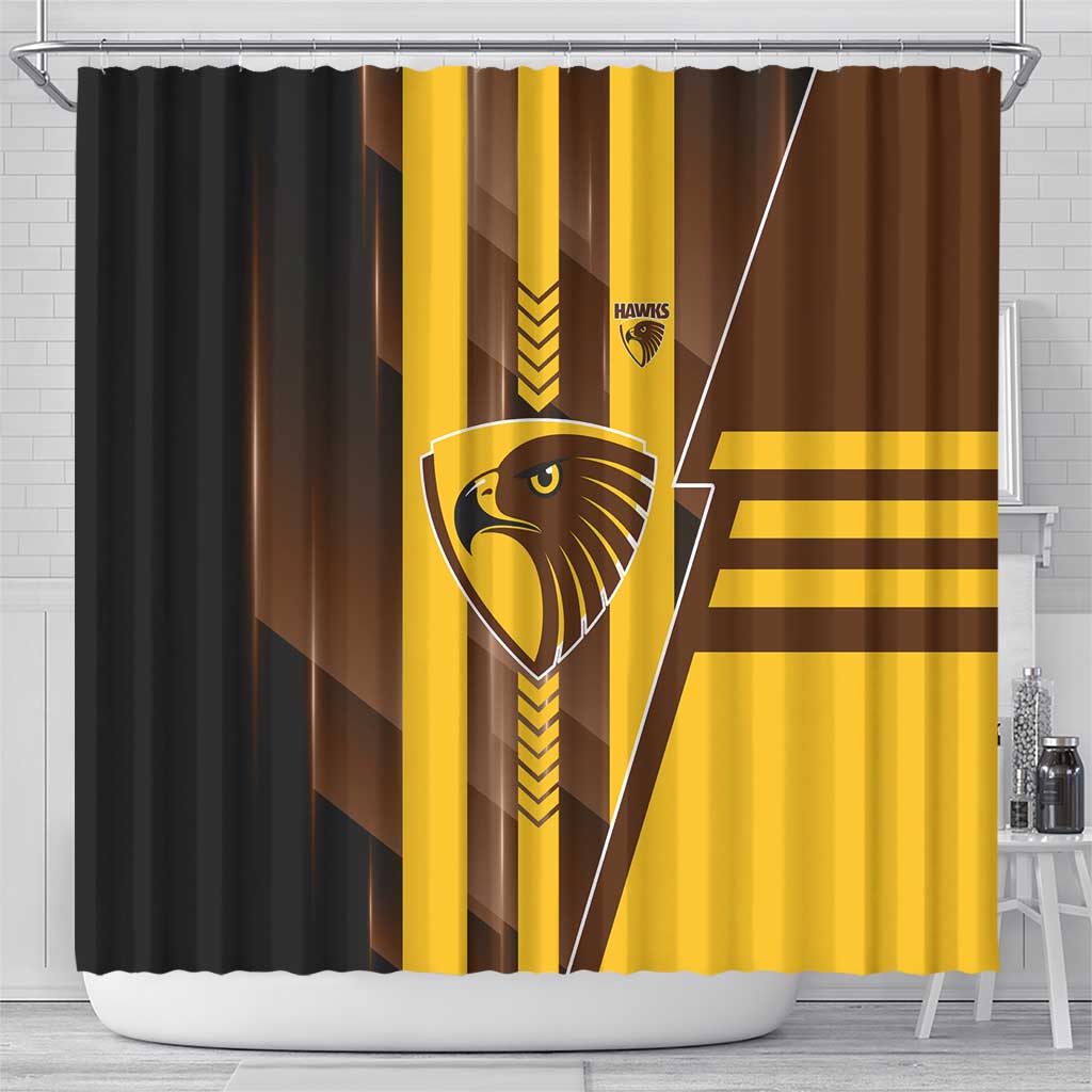 Hawthorn Hawks Shower Curtain Modern Geometric Sports Graphic Style