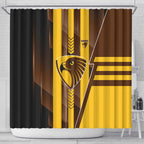 Hawthorn Hawks Shower Curtain Modern Geometric Sports Graphic Style