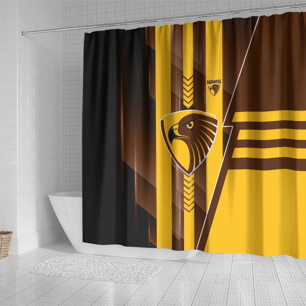 Hawthorn Hawks Shower Curtain Modern Geometric Sports Graphic Style