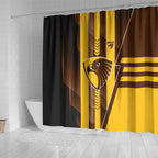 Hawthorn Hawks Shower Curtain Modern Geometric Sports Graphic Style