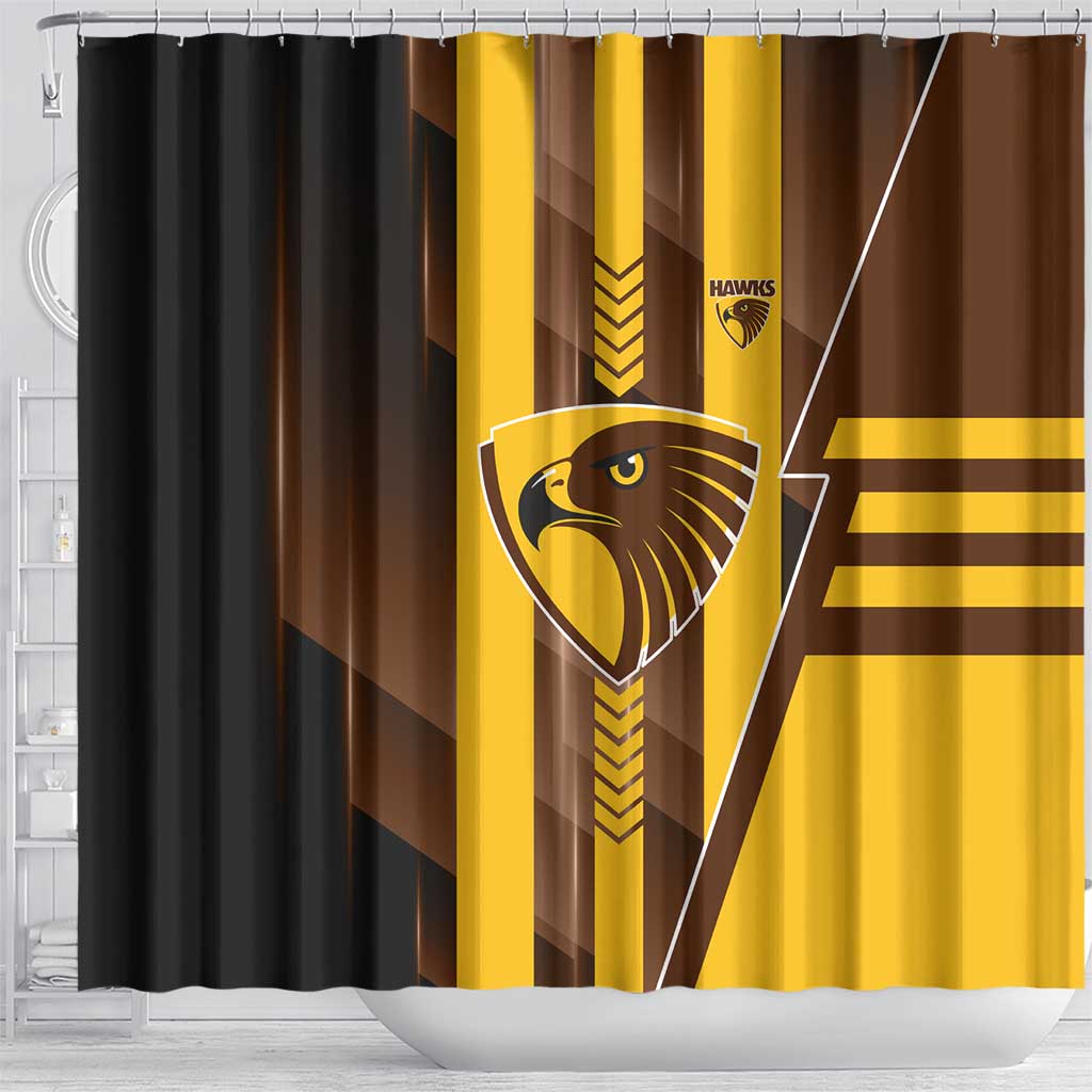 Hawthorn Hawks Shower Curtain Modern Geometric Sports Graphic Style