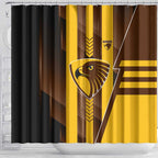 Hawthorn Hawks Shower Curtain Modern Geometric Sports Graphic Style