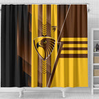Hawthorn Hawks Shower Curtain Modern Geometric Sports Graphic Style