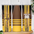 Personalized Hawthorn Hawks Skinny Tumbler Modern Geometric Sports Graphic Style